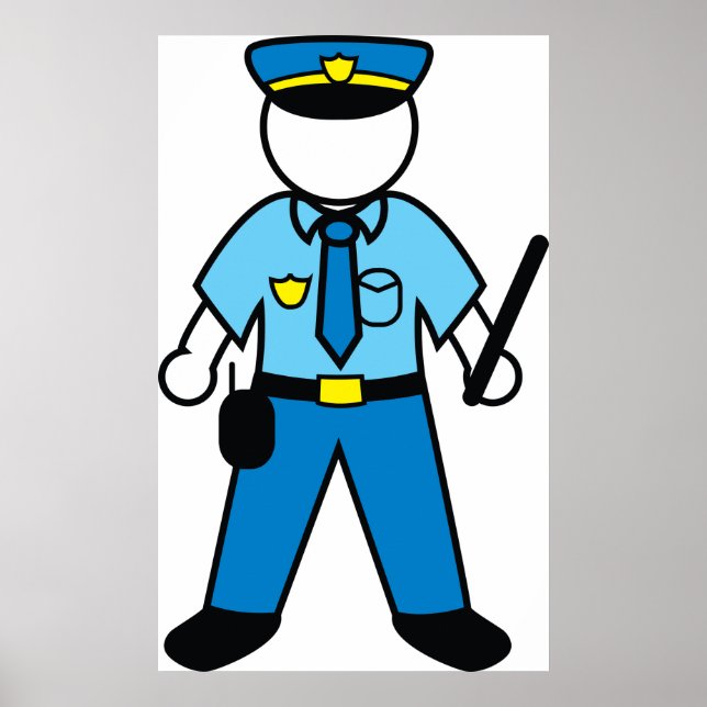 Poster Policial Com Um Baton (Frente)