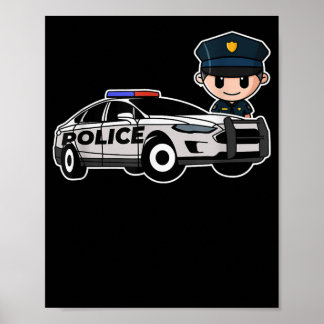 Poster Policial de Cartoon Presente Policial de Carros