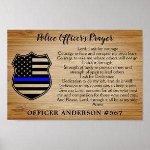 Poster Policial Orador Russo Thin Blue Line Flag