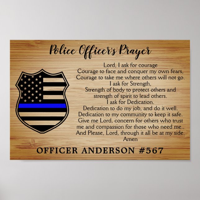 Poster Policial Orador Russo Thin Blue Line Flag (Frente)