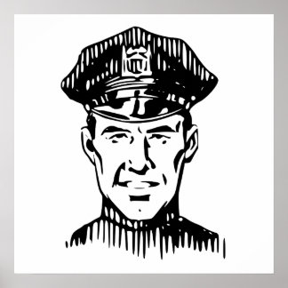 Póster Policial Retro