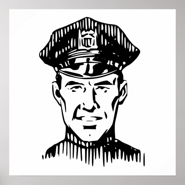 Póster Policial Retro (Frente)