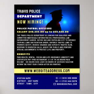 Poster Policial Silhouette, Agente Policial Recrutado