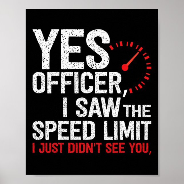 Poster Policial Speeding - Para Entusiastas De Carro, Amp (Frente)