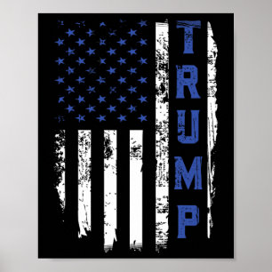 Poster Policial Thin Blue Line Republican Policial Usa Ba
