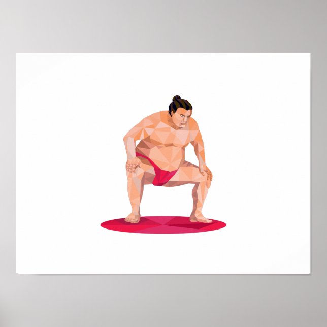 Póster Poligão Baixo do Sumo Wrestler Squat (Frente)