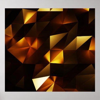 Poster Polígono Dourado: renderização de Abstrato 3D