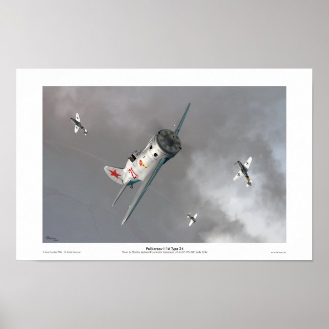 Póster Polikarpov I-16 Tipo 24 (Frente)