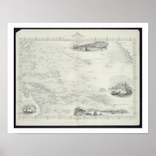 Poster Polinésia ou ilhas no Oceano Pacífico, da
