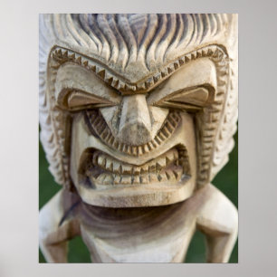 Póster Polinésia, Reino de Tonga. Close-up de tiki