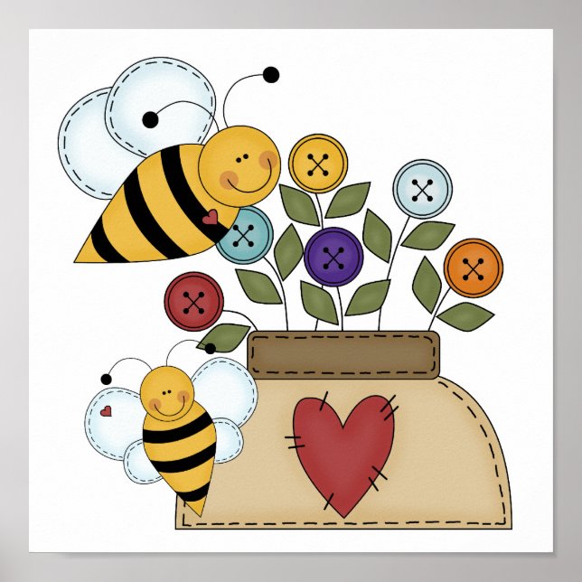 Póster polinização feliz (Frente)