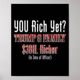 Poster Político engraçado corrupto Trump fica mais rico n