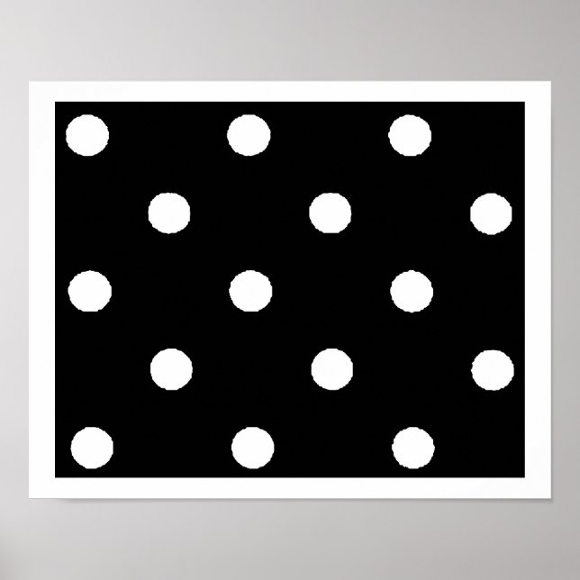Poster polkadots preto e branco (Frente)