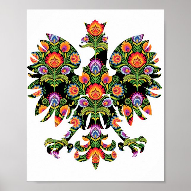 Poster Polonês Eagle Polônia Wycinanki Emblem, Polonês (Frente)