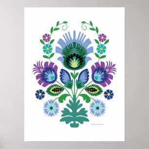 Poster Polonês Folart Light Blue Flower