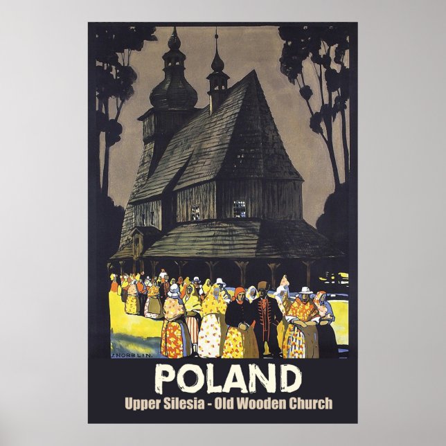 Poster Polônia, Alta Silésia, Igreja de Madeira (Frente)