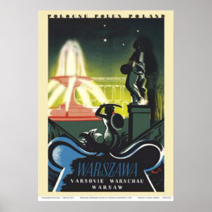 Póster Polônia de Varsóvia - Jardins do Palácio Saxônico