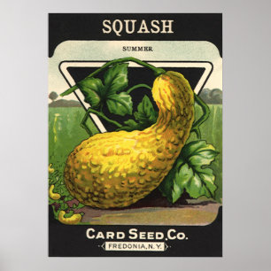 Póster Polpa de verão do amarelo da arte da etiqueta do
