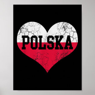 Poster Polska Heart Flag Polônia Heritage Vi