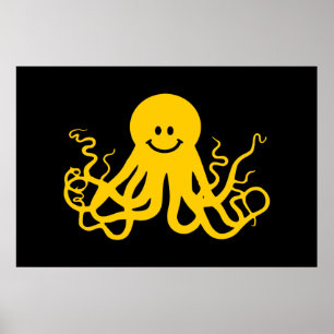 Póster Polvo/amarelo de Kraken