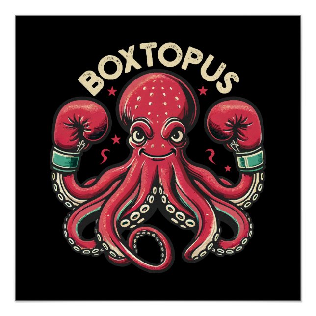 Póster Polvo de Boxe - Boxtopus (Frente)