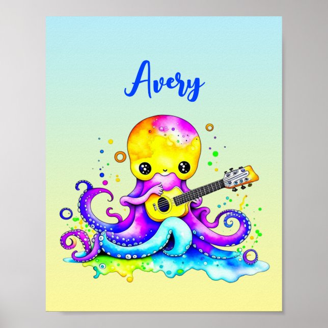 Poster Polvo de Desenho Animado Personalizado Tocando Gui (Frente)