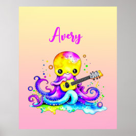 Poster Polvo de desenho animado personalizado tocando vio