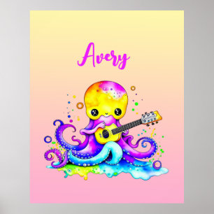 Poster Polvo de desenho animado personalizado tocando vio