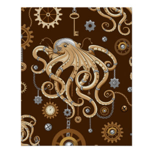 Póster Polvo Steampunk Retro Fantasia Mecânica