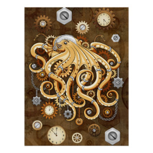 Póster Polvo Steampunk Retro Fantasia Mecânica