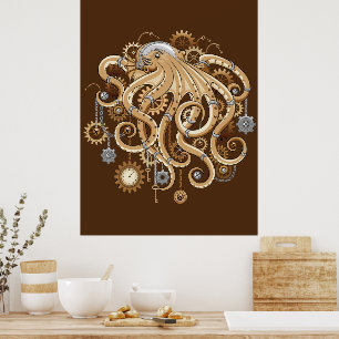 Poster Polvo Steampunk Retro Fantasia Mecânica