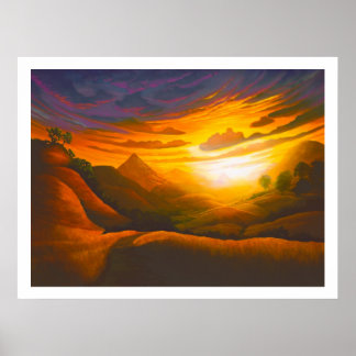 Poster Poly Canyon Sunset Sobre Hollister Pico