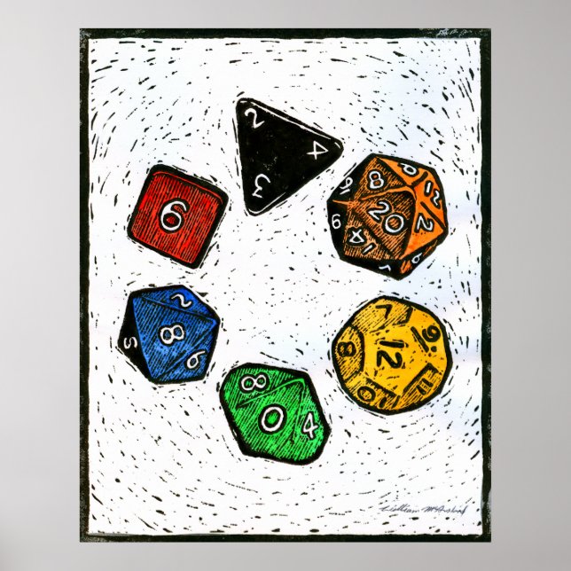 Póster Polyhedron_dice-círculo-lino-Outland_Arts-17 pol-3 (Frente)