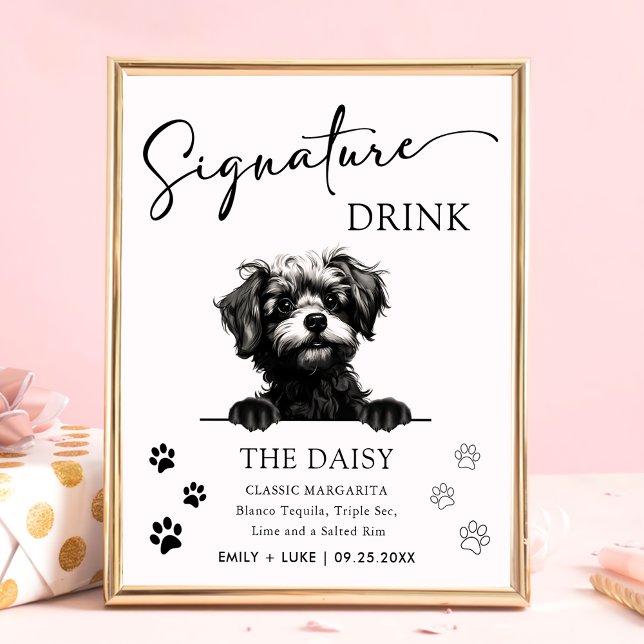 Poster Pomapoo Cachorro Signature Drink Sign (Criador carregado)