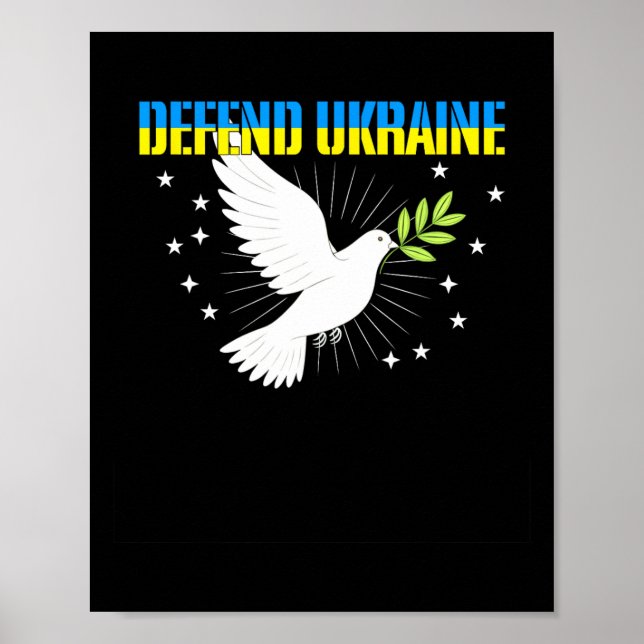 Poster Pomba da Paz Defenda a Ucrânia (Frente)