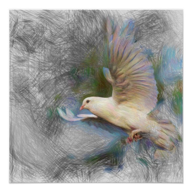 Póster pomba de animais artísticos (Frente)