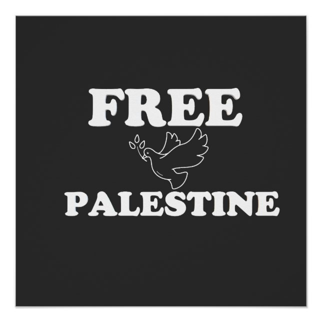 Póster Pomba de paz livre na Palestina (Frente)