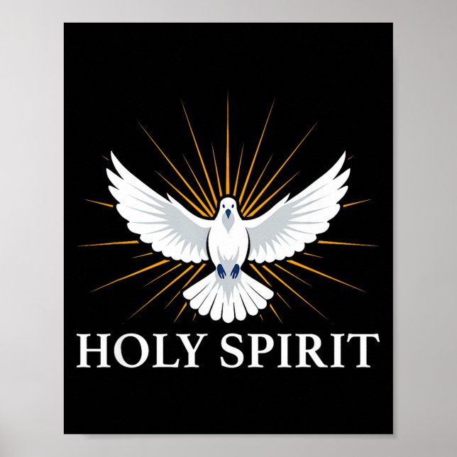 Poster Pomba Sagrada Escrita Símbolo Espiritual Bíblico F (Frente)