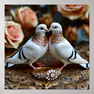 Poster Pombas de Casamento
