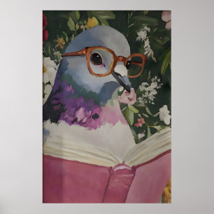 Poster Pombo Excêntrico Lendo no Banheiro Arte Impressa A