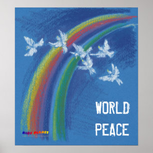 Póster Pombos de voo da paz de mundo
