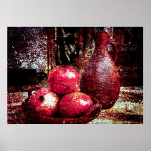 Poster Pomegranates And A Pitcher