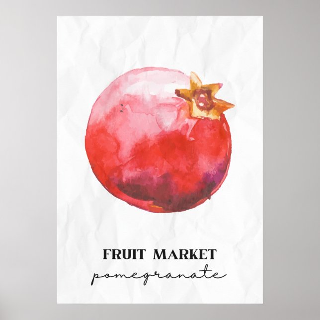Poster Pomegranato do mercado fruta (Frente)