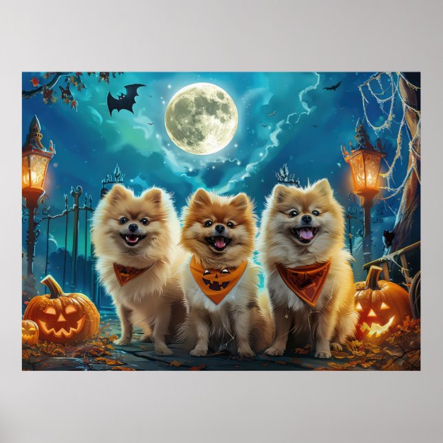 Poster Pomerânia Halloween Assustador (Frente)