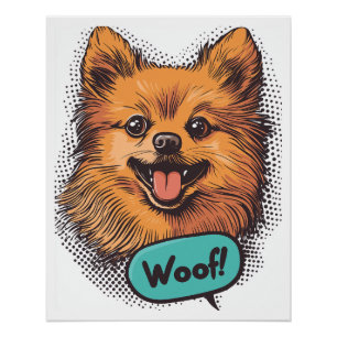 Póster Pomerânia Pop Art � Cão de Quadrinhos Retro