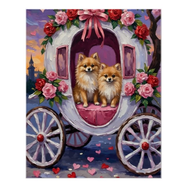 Póster Pomeranian Dog Valentine's Day  (Frente)