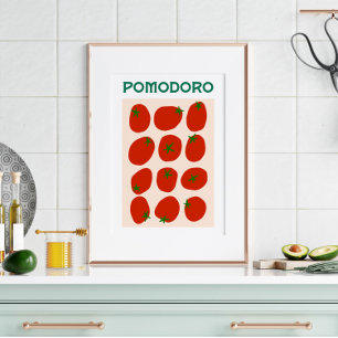 Poster Pomodoro Tomato Italiano Retro Moderno Estilo Vint