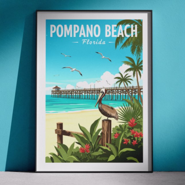 Poster Pompano Beach Flórida Antiga (Criador carregado)