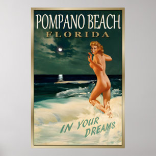 Poster Pompano Beach FLÓRIDA Original Marilyn Monroe