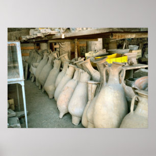 Poster Pompeii, amphorae romanos